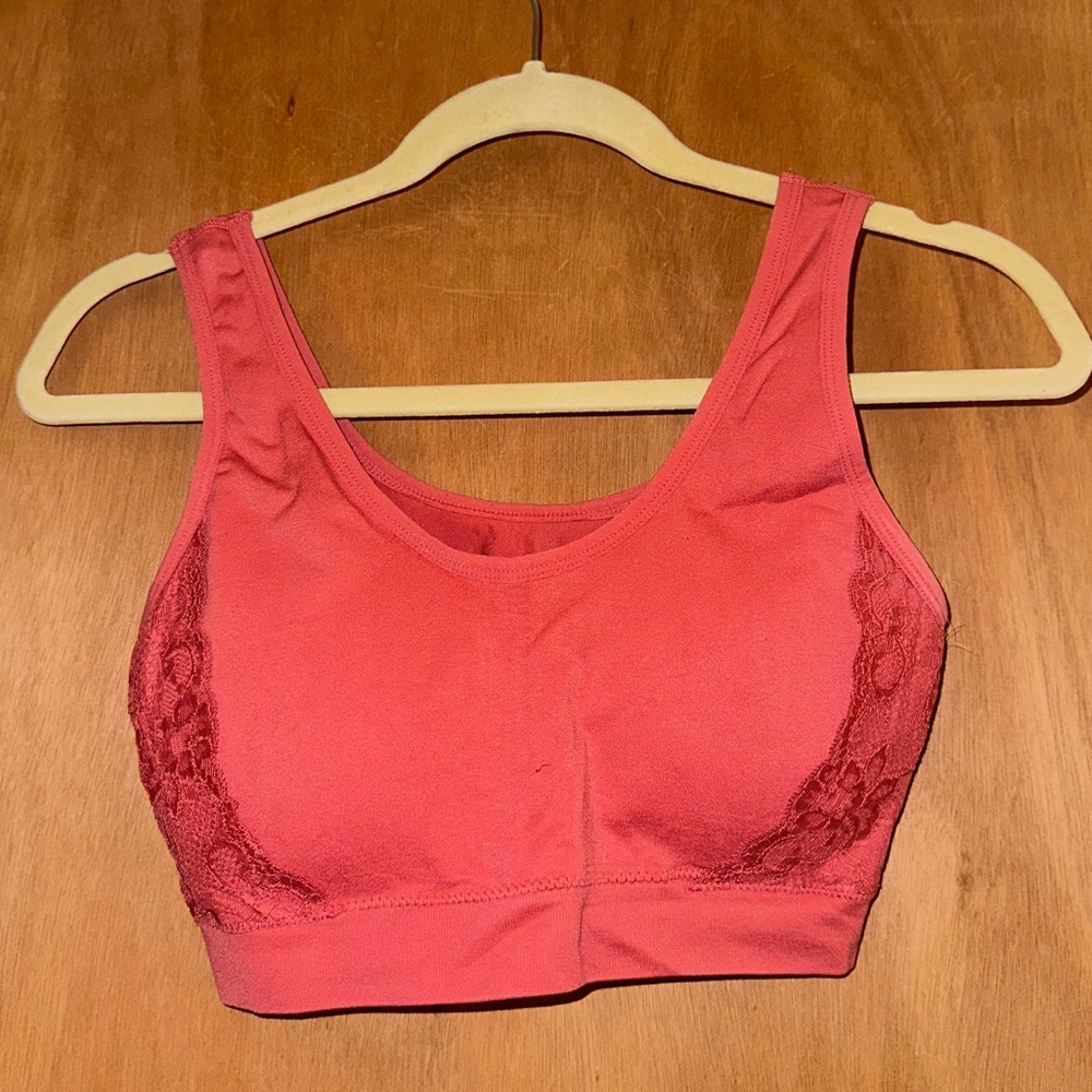 Lace Embellished Sports Bra, Size 1X
